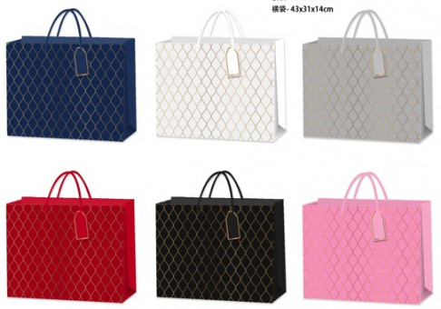 Пакет 31*43*14см подарочный "Ромбы",  цвет ассорти, 1974-4 (12)