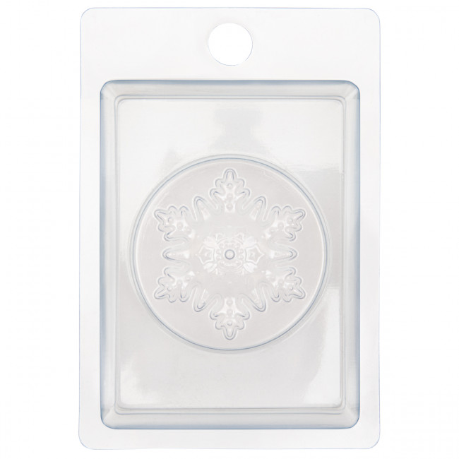 Пластиковая форма 14.8 х 10см для мыла, пластик "Морозная снежинка №01", BUBBLE TIME