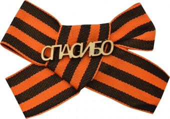 Значок с георгиевской лентой деревянный "Спасибо" DPM0000005