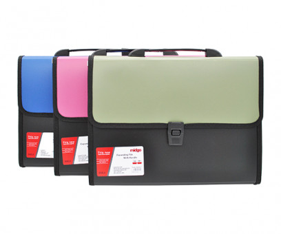 Папка портфель 12 отд. DA-151/DM-224 Черный с цветным клапаном, цвета ассорти, в пакете MG-8814A (1/60)