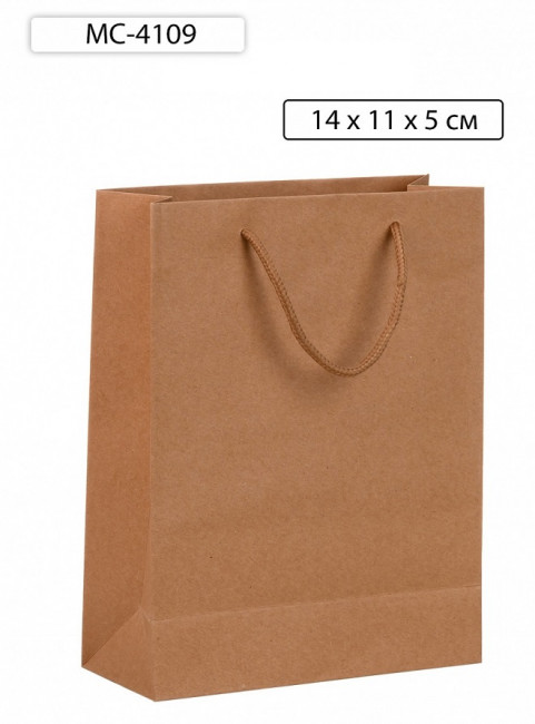 Подарочный пакет 14*11*5см крафт, без рисунка, Basir/МС-4109 (20)