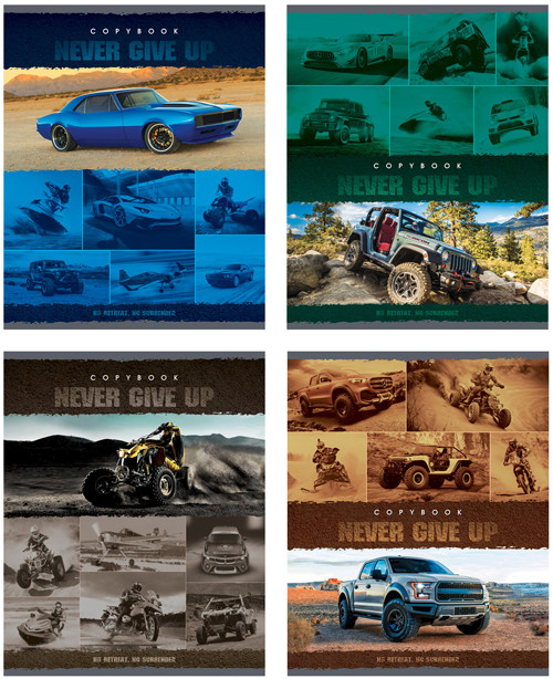 Т5ск96 3631 Тетрадь ученическая 96 л. в клетку "Never give up" (ассорти) (BG) (5/50) Т5ск96 3631 Тетрадь ученическая 96 л. в клетку "Never give up" (ассорти) (BG) (5/50)