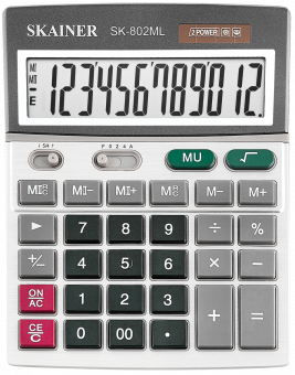 Калькулятор настольный 12-разрядный, большой, серый, размер: 140 x 176 x 45мм. SKAINER/SK-802ML (10) Калькулятор настольный 12-разрядный, большой, серый, размер: 140 x 176 x 45мм. SKAINER/SK-802ML (10)