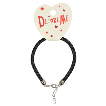 Шнурок d 5мм 21см из экокожи, плетеный с застежкой, BV/2-155/16 (10)