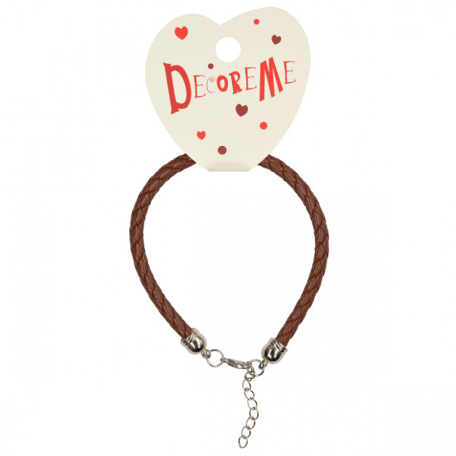 Шнурок d 5мм 21см из экокожи, плетеный с застежкой, BV/2-155/16 (10)