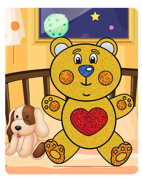 Набор для творчества "Мишка" 20 x 25 см Аппликация фольгой, №05 Hobbius