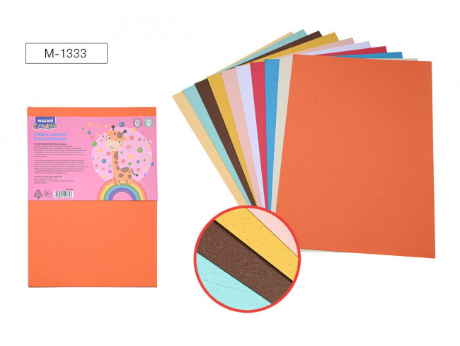 Набор цветной крепированной бумаги 10 цв., 10 л, 205х290 мм, Mazari (40) Набор цветной крепированной бумаги 10 цв., 10 л, 205х290 мм, Mazari (40)