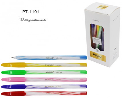 Ручка шариковая 0,7мм синяя "Soft Ink Pen", на масляной основе, цвет корпуса ассорти, PIANO/PT-1101 (50) Ручка шариковая 0,7мм синяя "Soft Ink Pen", на масляной основе, цвет корпуса ассорти, PIANO/PT-1101 (50)