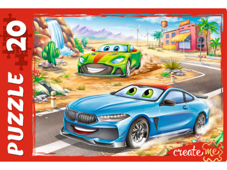 Макси-пазлы "Крутые машинки №12" 20 элементов, Рыжий Кот/ПУ20-1096 (24)