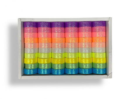 Клейкая лента (скотч) 15мм*2м из рисовой бумаги с глитером, декоративная (60/360)