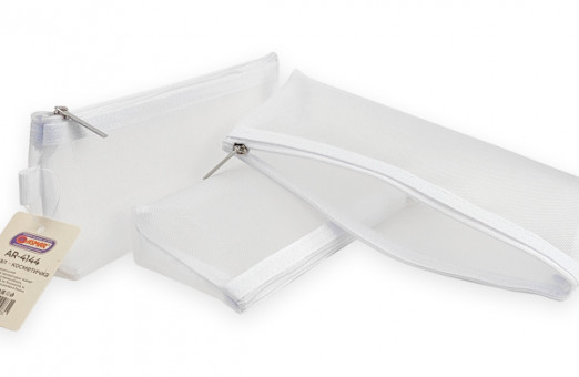 Пенал-косметичка 21,5х3,5х8см из органзы, белый, Asmar (12)