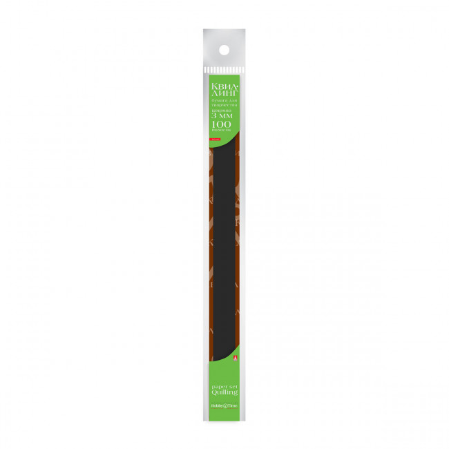Бумага для квиллинга 3мм, 120г/м2, 100 полос, чёрная, BV/2-069/10