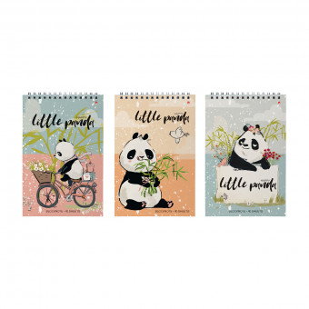 Блокнот А5 40л клетка "Удивительные панды", 3 вида ассорти, BV/3-40-547 (50)