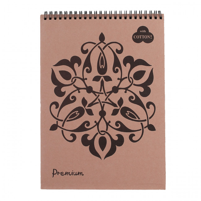 Блокнот А4 30л "Premium Latte" для пастелей, на пружине, бежевый (5)