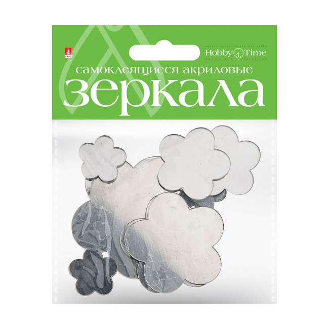 Зеркала "Цветы" акриловые для декорирования, самоклеящиеся, 8шт, №01, BV/2-472/01
