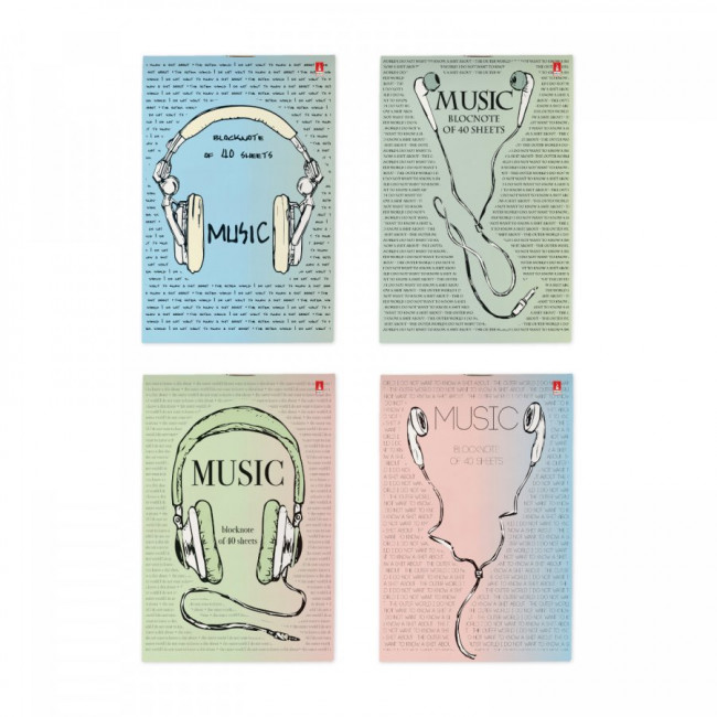 Блокнот А6 40 л. "Soungmania" 4 вида BV/3-40-715 (50)