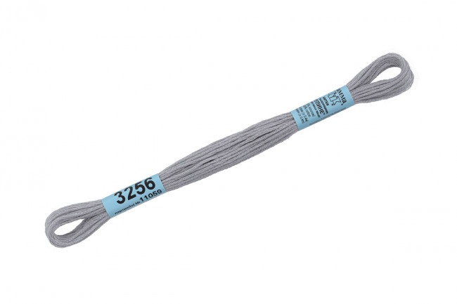 Нитки для вышивания "Gamma"    мулине  ( 3173-6115 )  100% хлопок     8 м №3256 серый