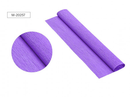 Бумага крепированная ФИОЛЕТОВАЯ 50х250 см, плотность 70 г/м2, коэффициент растяжения 100%, ОПП-упаковка, Mazari