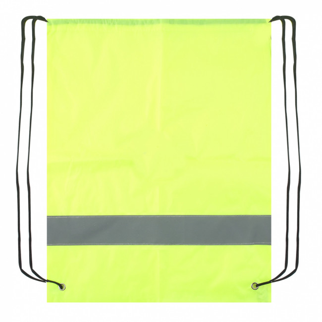 Сумка для сменной обуви "deVENTE" 38x48 см, светоотражающая водоотталкивающая ткань, световозвращающая лента шириной 5 см, желтая флуоресцентная, в пластиковом пакете с подвесом