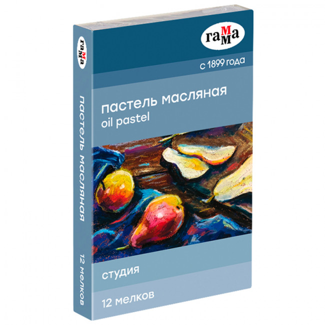 Пастель масляная Гамма "Студия", 12 цветов, картон. упак. Пастель масляная Гамма "Студия", 12 цветов, картон. упак.