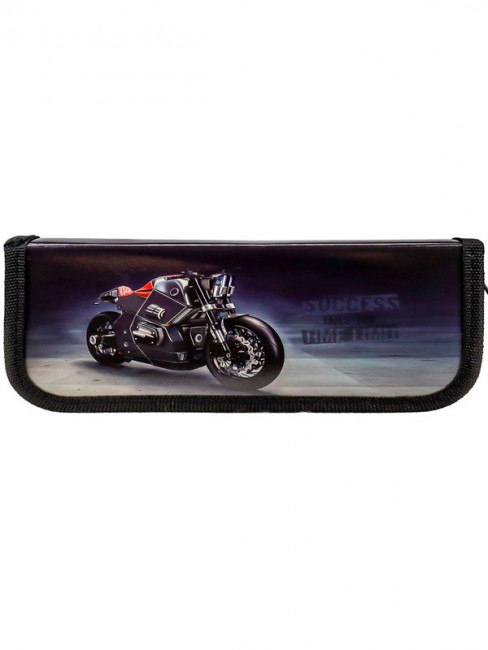 Пенал 190х90мм 1-секционный "Чёрный мотоцикл", Profit/ПН-1719 Пенал 190х90мм 1-секционный "Чёрный мотоцикл", Profit/ПН-1719