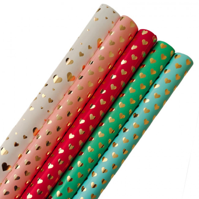 Бумага подарочная 53*75см "Heart" тиснение фольгой, MAYLOTT/1263