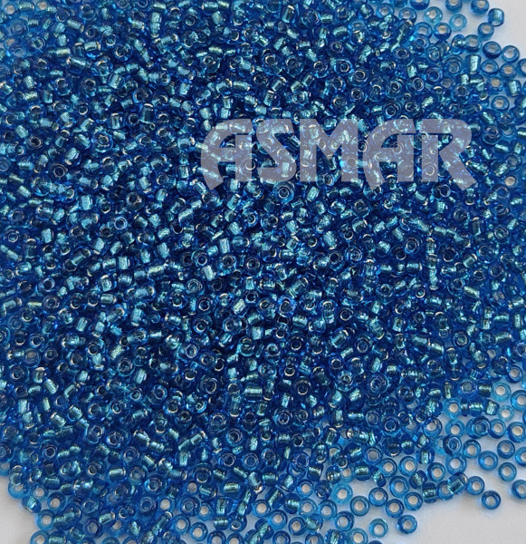 Бисер "ASMAR" размер №12, вес: 50 г, синий, внутреннее серебрение Бисер "ASMAR" размер №12, вес: 50 г, синий, внутреннее серебрение