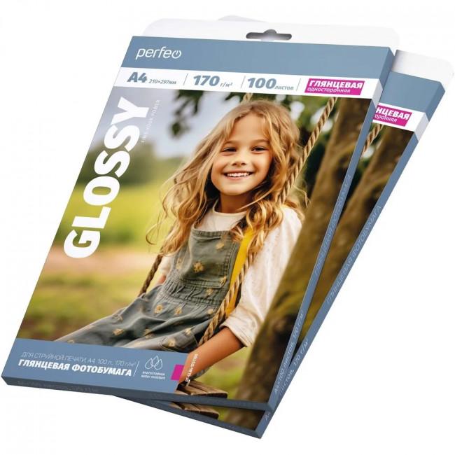 Фотобумага A4 170 г/м2 глянцевая 100л, Perfeo/PF-GLA4-170/100 Фотобумага A4 170 г/м2 глянцевая 100л, Perfeo/PF-GLA4-170/100