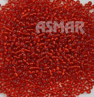 Бисер "ASMAR" размер №8, вес: 450 г, красный, внутреннее серебрение