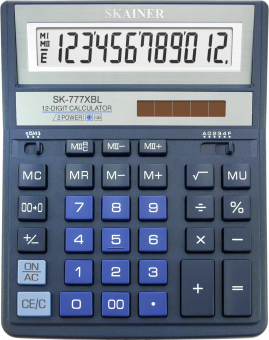 Калькулятор настольный 12-разрядный, большой,синий, размер:157 x 200 x 32 мм) (SDC-888XBL)  (Skainer)