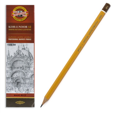 Карандаш KOH-I-NOOR 1500 9H заточенный (12) Карандаш KOH-I-NOOR 1500 9H заточенный (12)