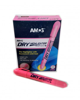 Сухой текстовыделитель "Amos" розовый (12/96)