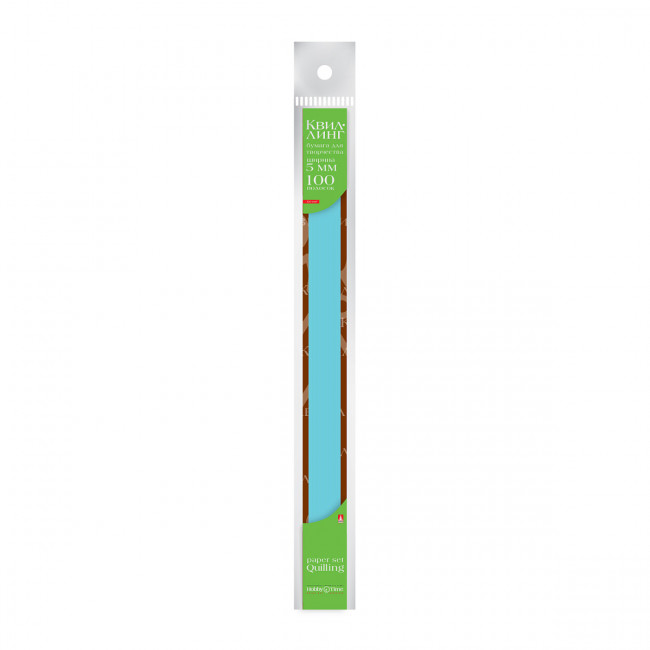 Бумага для квиллинга 5мм, 120г/м2, 100 полос, голубая, BV/2-080/05
