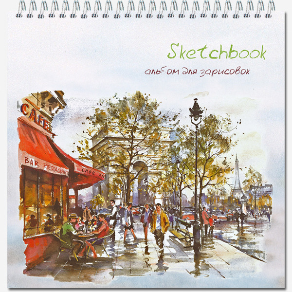 Блокнот-скетчбук 190х190мм 60л "QUADRO BIG CRAFT" гребень, Полином/2611 (20)