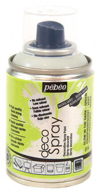 Краска 100мл светящаяся в темноте, на водной основе, decoSpray PEBEO/093014