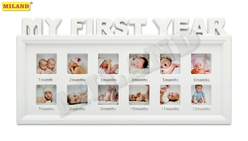 Фоторамка-коллаж (12 фото) Мой первый год, белая ФР-4975