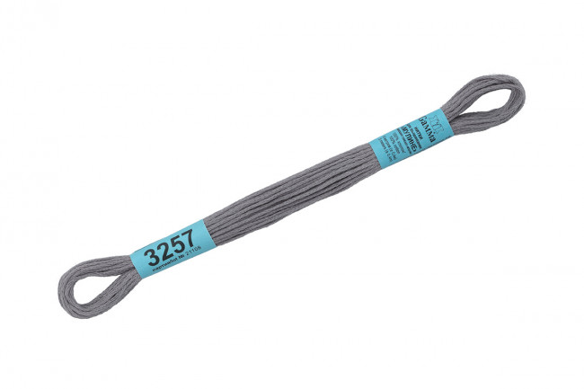 Нитки для вышивания "Gamma"    мулине  ( 3173-6115 )  100% хлопок     8 м №3257 серый