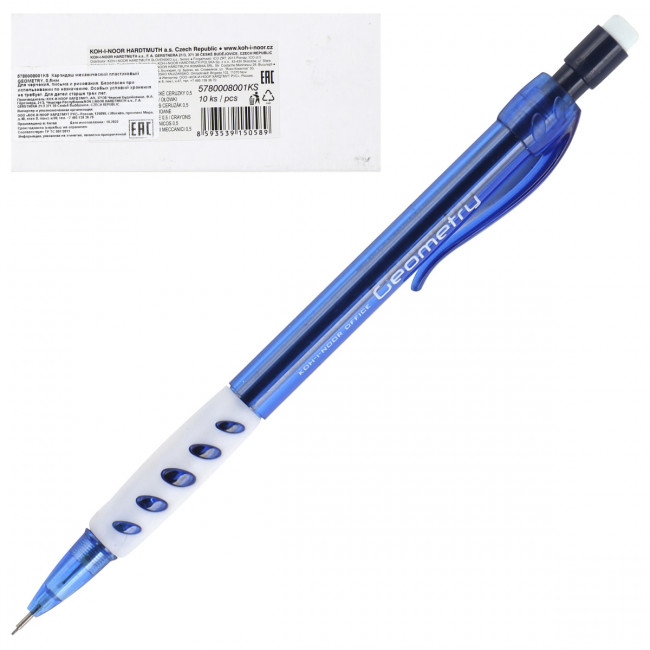 Механический карандаш 0,5мм HB цанговый, синий, Koh-I-Noor/5780008001KS (10)