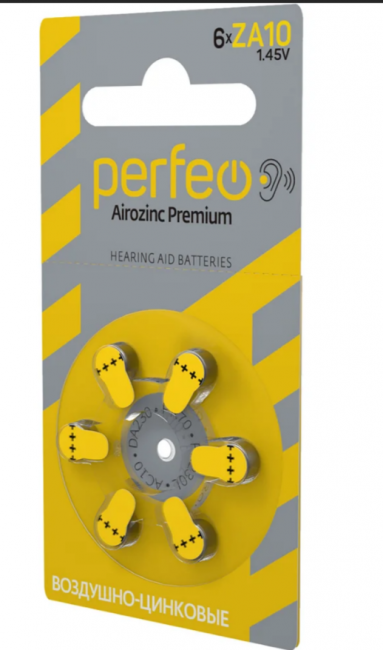 Батарейка ZA10/6BL, Airozinc Premium Perfeo (6) Батарейка ZA10/6BL, Airozinc Premium Perfeo (6)