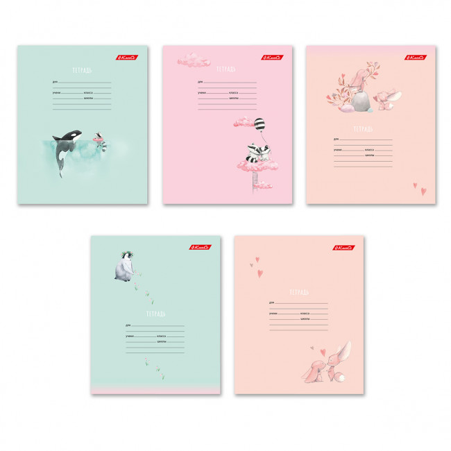 Тетрадь A5+ 12л клетка скоба"Милота" "Светоч"