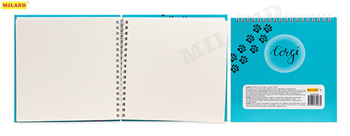 Скетчбук "Корги" (100г, 165*165, гл лам, 7бц, 40л, гребень сверху) С40-4488