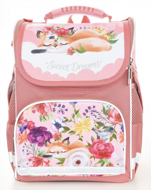 Рюкзак Schoolformat BASIC CUTE FOX 17 л роз. 38х28х16 см жестк. каркас 1 отд. молния д/девочек