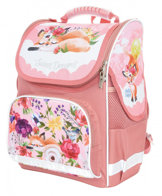 Рюкзак Schoolformat BASIC CUTE FOX 17 л роз. 38х28х16 см жестк. каркас 1 отд. молния д/девочек
