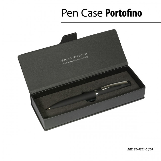 Ручка автоматическая 1,0мм синяя «Portofino», в футляре, черный корпус, BV/20-0251-01/08 Ручка автоматическая 1,0мм синяя «Portofino», в футляре, черный корпус, BV/20-0251-01/08