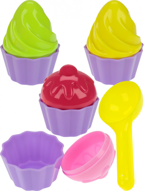 Песочный набор "Маленький кондитер": лопатка,8 формочек, Рыжий Кот/ИК-0499 Песочный набор "Маленький кондитер": лопатка,8 формочек, Рыжий Кот/ИК-0499