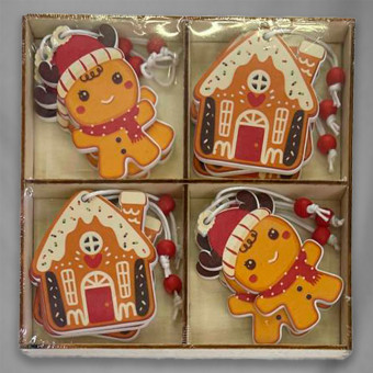 НАБОР ПОДВЕСОК, DARLENS «ИМБИРНЫЙ ЧЕЛОВЕЧЕК», 12 ШТ, 5,5 СМ, ДЕРЕВО, DL-DRL08380