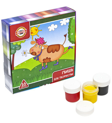 Гуашь 16цв 25мл карт.кор., Koh-I-Noor/FG-KIN-216 (12)