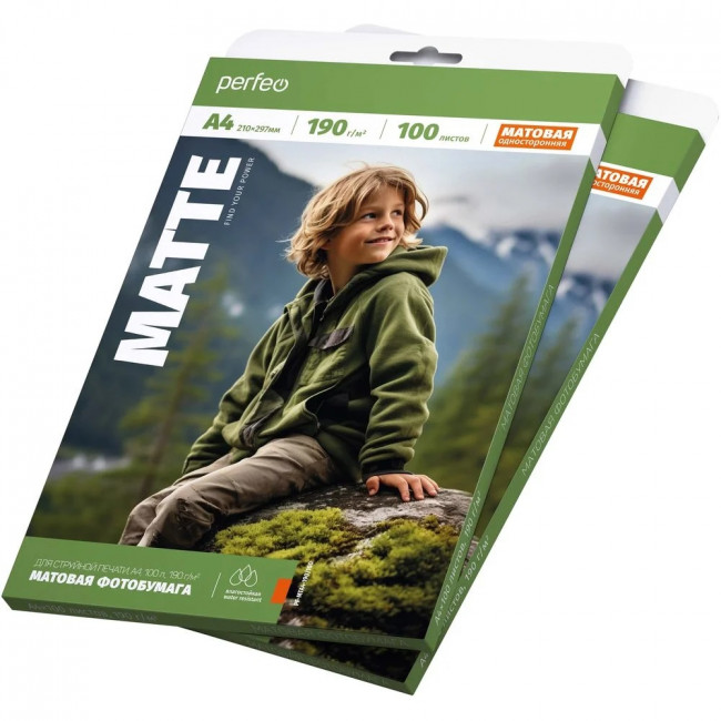 Фотобумага A4 190 г/м2 матовая 100л Perfeo/PF-MTA4-190/100 Фотобумага A4 190 г/м2 матовая 100л Perfeo/PF-MTA4-190/100