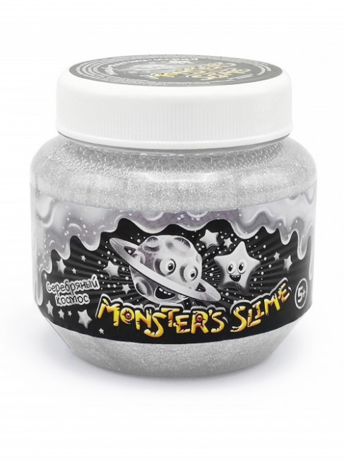 Слайм 250мл "Monster's Slime" серебряный космос, SCB006
