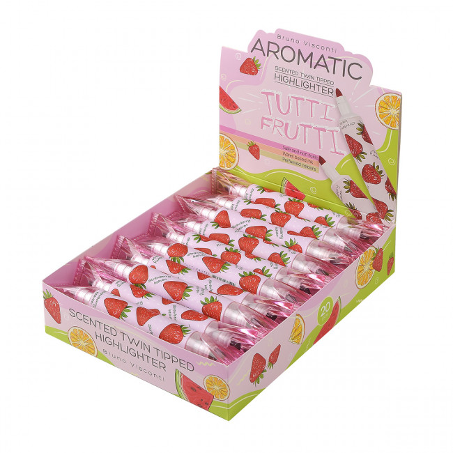 Текстовыделитель "Tutti frutti" с запахом клубники, красный, BV/22-0143 (20)